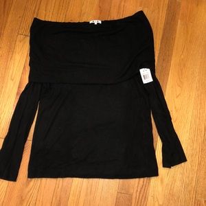 NWT Long Sleeved Three Dot Off Shoulder